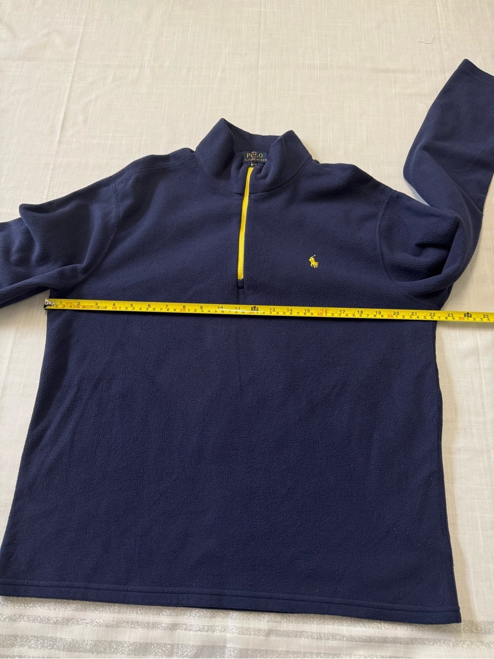 Polo Ralph Lauren Blue Performance Fleece 3/4 Zip Up Pullover Men’s Size L Pony - Picture 4 of 7